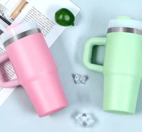 mini stainless steel flask with handle and straw (600ml)