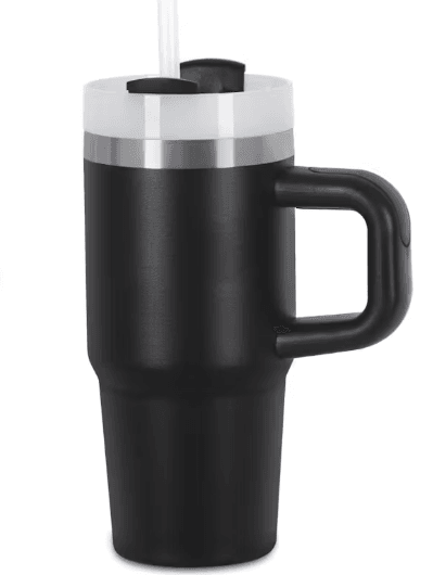 mini stainless steel flask with handle and straw (600ml)