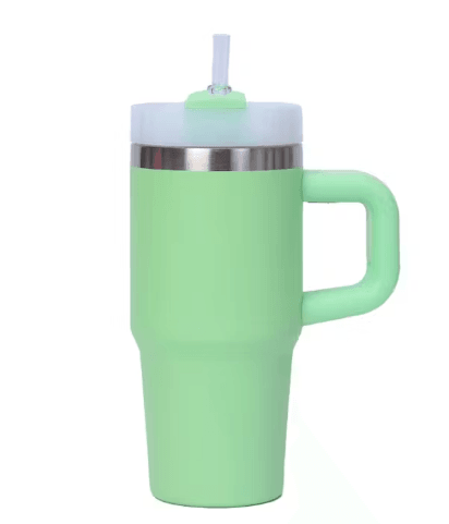 mini stainless steel flask with handle and straw (600ml)