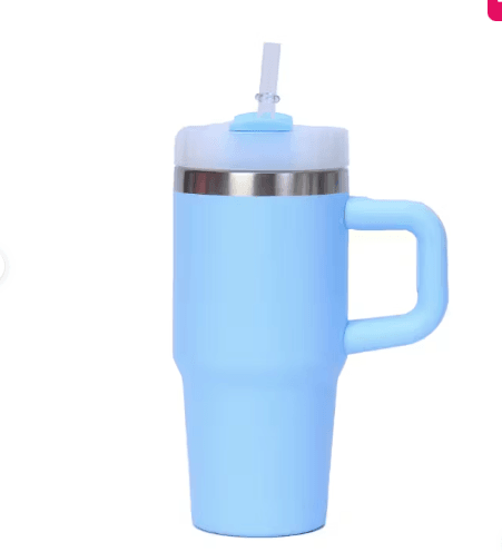 mini stainless steel flask with handle and straw (600ml)