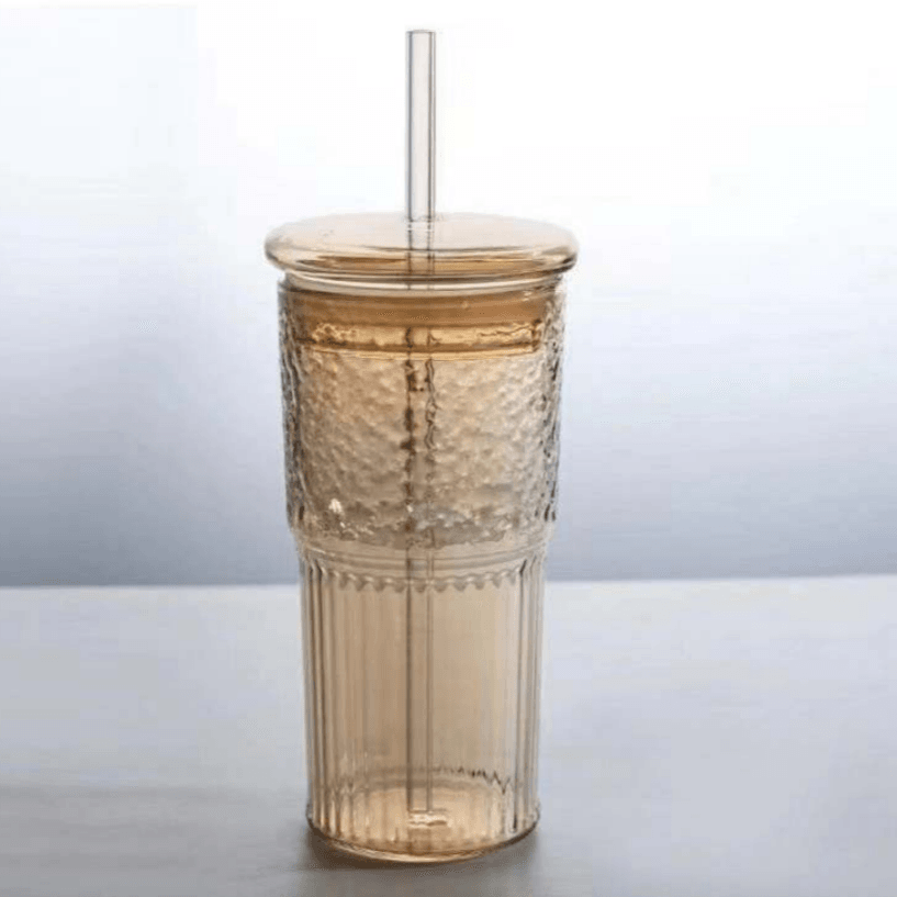 sculptural rippled glass tumbler(600ml)(each) sculptural rippled glass tumbler(600ml)(each)