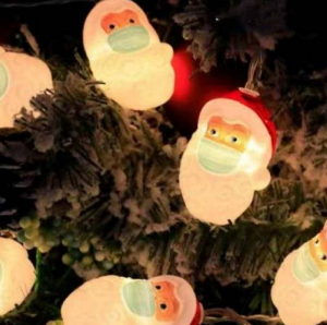 santa with mask battery operated string lights (10l)(2m)