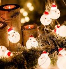 3d decorative snowman head string light (10l)(3m)
