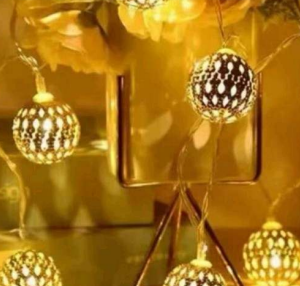 battery operated round bell string lights (20l)(3m)(yellow)