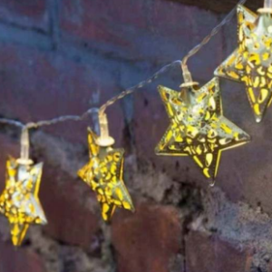 battery operated solid star string lights (20l)(3m)(yellow)