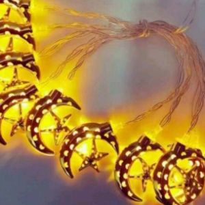 battery operated solid moon star string lights (20l)(3m)(yellow)