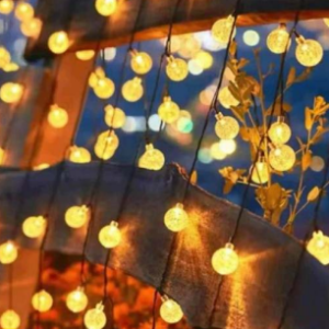 solar crystal balls lights (30l)(6m)(yellow)