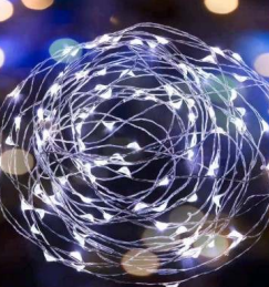 solar powered string lights (100l)(12m)(coper wire) (white)