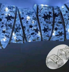 ribbon battery operated string lights (50l)(5m)(white)