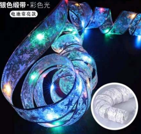 ribbon battery operated string lights (50l)(5m)(multi colour)