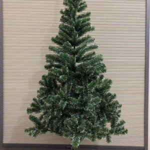 green artificial christmas tree with frosted tips (210cm)
