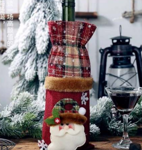 classy 3d christmas wine bottle cover (12 pcs)