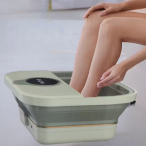 folding footbath with built in rollers