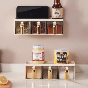 wall and counter spice box (3 compartment)