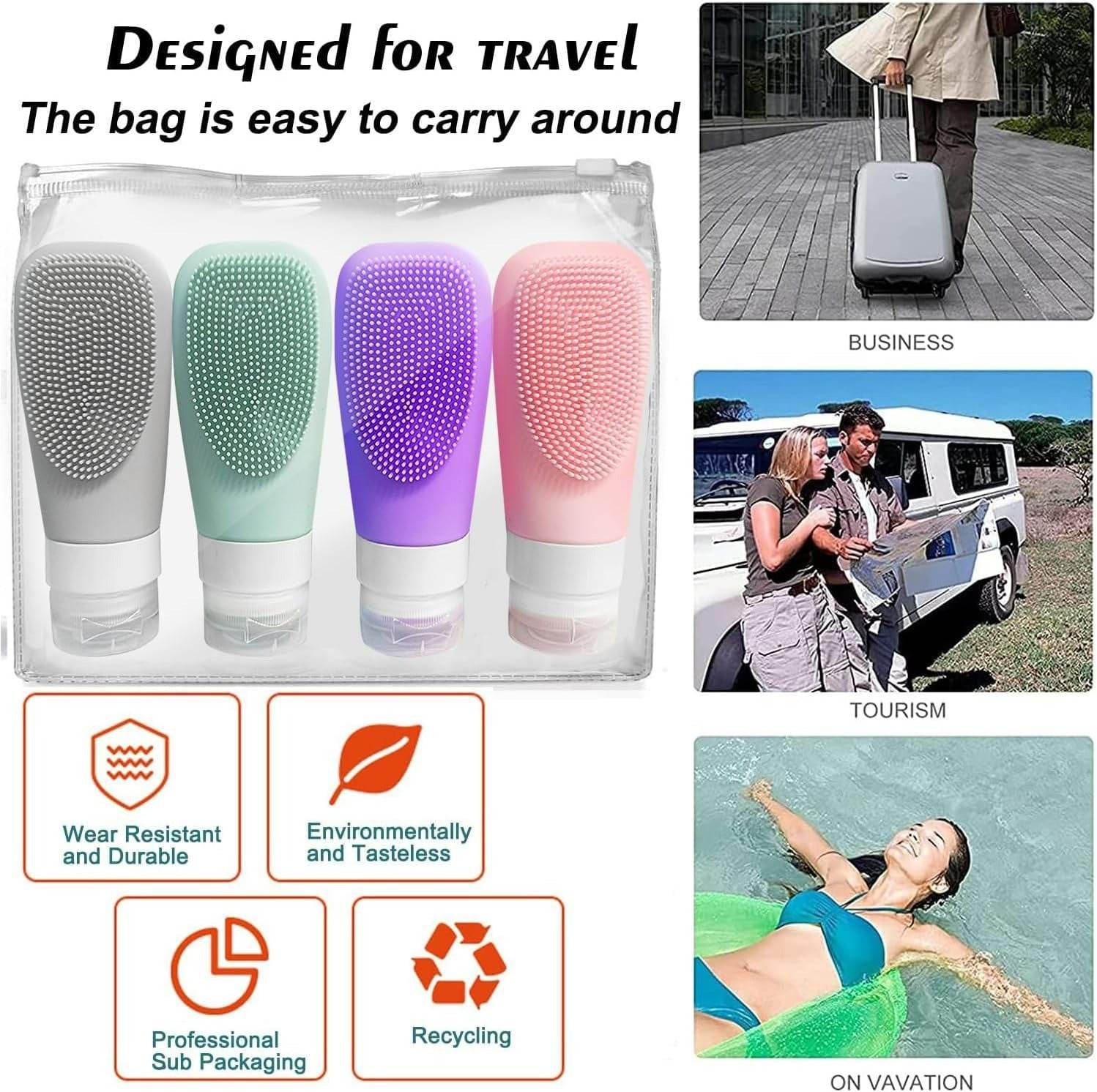 silicone shower gel scrubbing bottle set (90ml)(4 pcs) silicone shower gel scrubbing bottle set (90ml)(4 pcs)