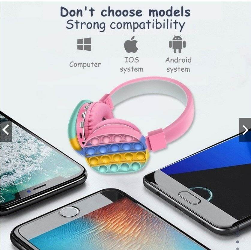 bluetooth pop it headphones (pink) bluetooth pop it headphones (pink)