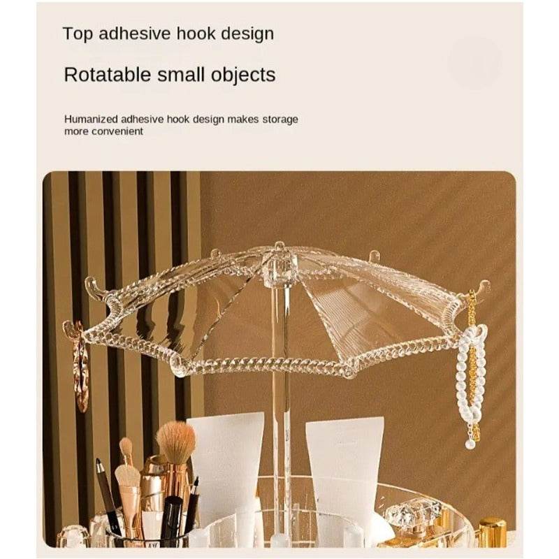 rotating make up organiser with umbrella hook rotating make up organiser with umbrella hook