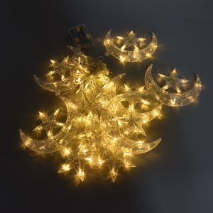 star on moon city battery operated string lights (20l)(3m)(yellow)