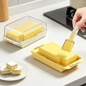 butter storage box with push handle
