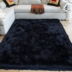 fluffy shaggy runner (black)