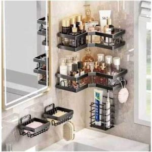 stainless steel partitioned shower rack (5 pcs)
