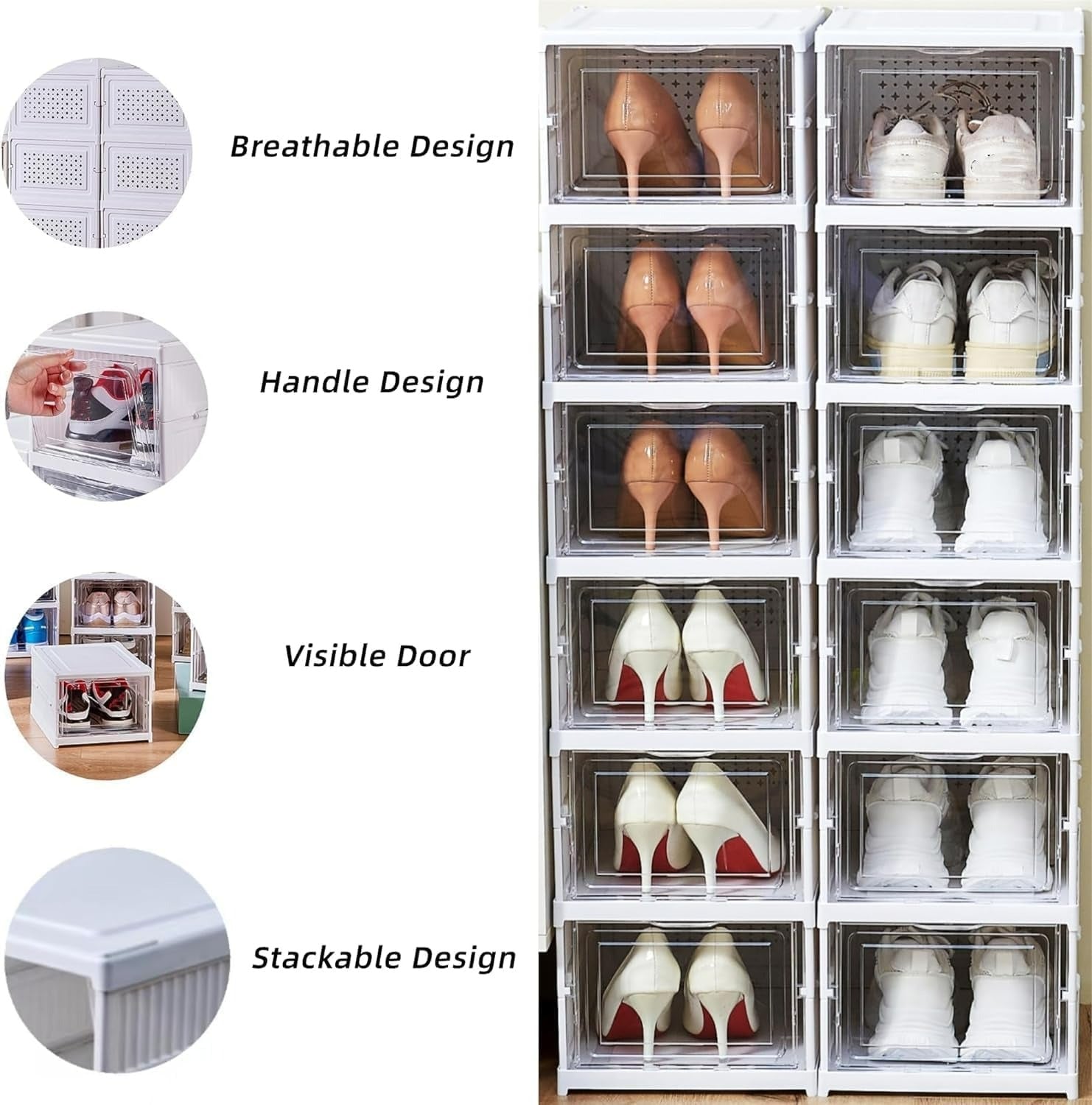 grid space shoe storage box (6 tier)