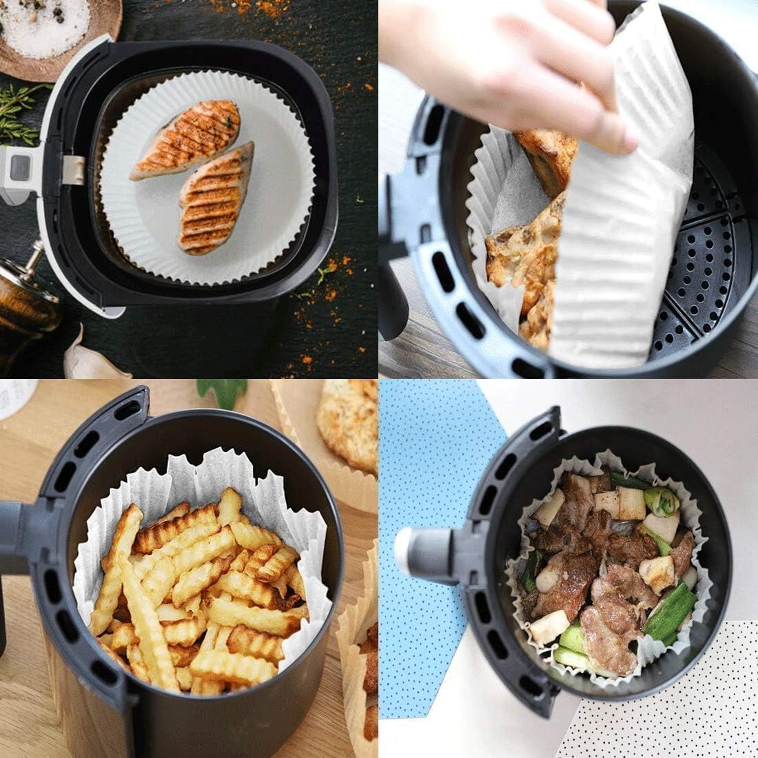 round air fryer parchment paper liners (100 pcs)