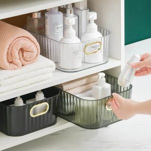 transparent stackable acrylic storage basket