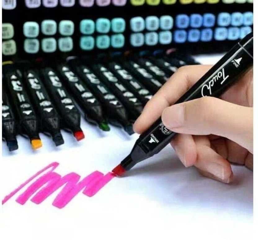 coloured dual marker and highlighter pen set (48 pcs)