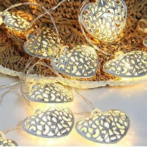 metal heart decorative string lights (10l)(3m)(yellow)