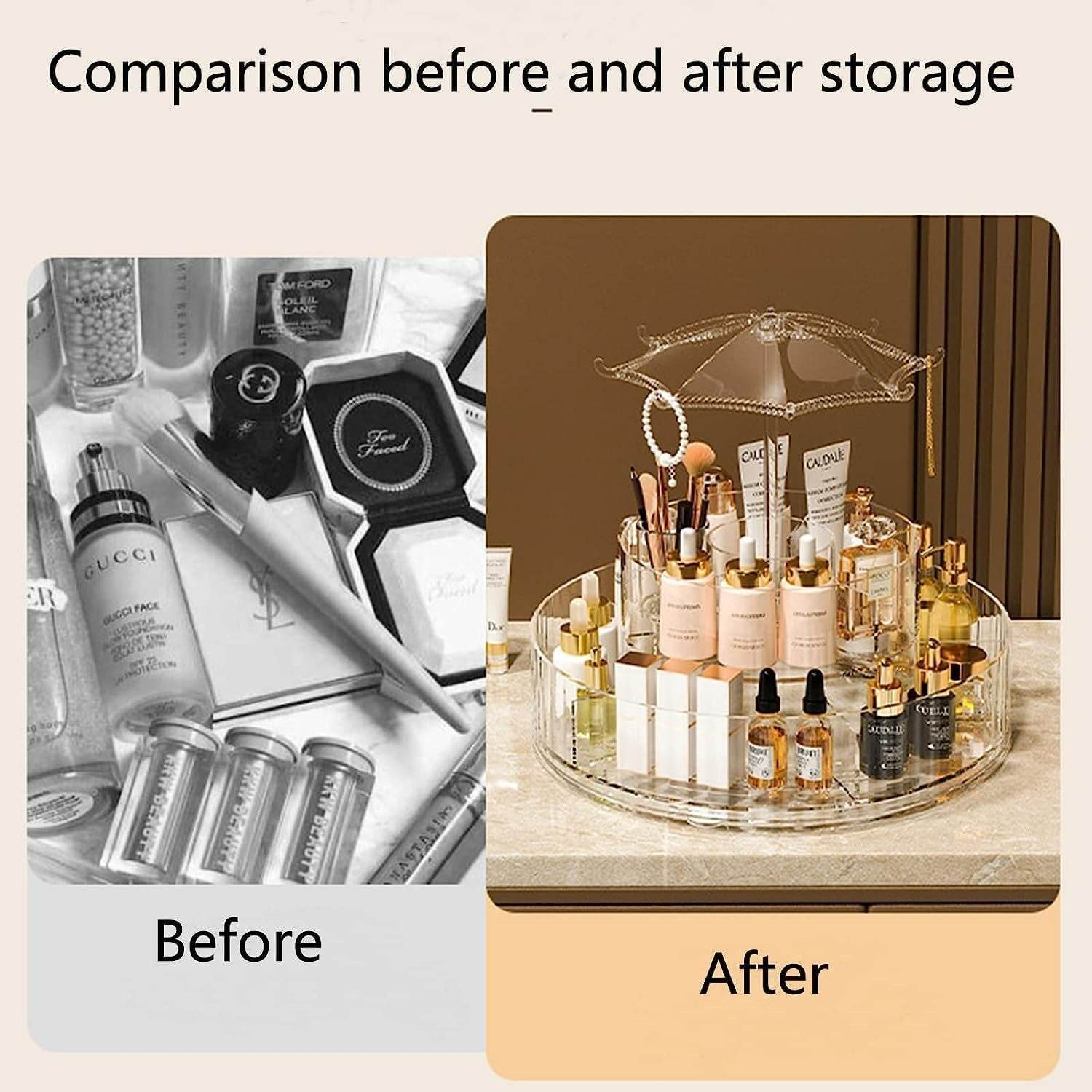 rotating make up organiser with umbrella hook rotating make up organiser with umbrella hook