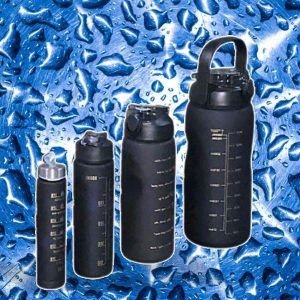 Combo Motivational Water Bottles (4 pcs)(Black)