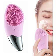 silicone two tone facial cleansing brush