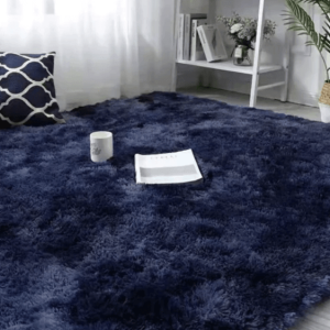 Colourful Fluffy Shag Runner (Navy)