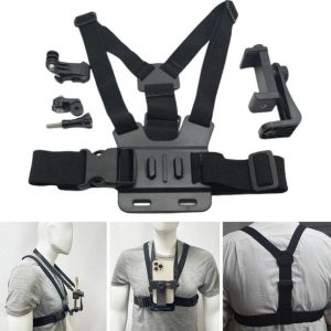 camera chest harness with adjustable holder
