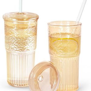sculptural rippled glass tumbler(600ml)(each)