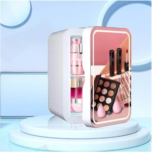 portable mini beauty refrigerator with led mirror (5l)(12v)