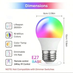 smart led color changing light bulbs with app control/remote