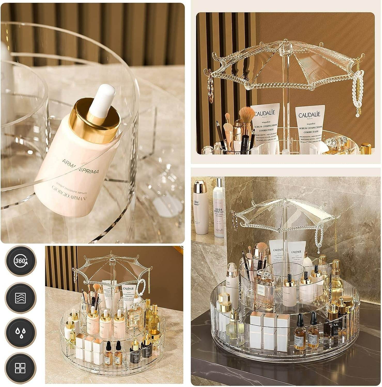 rotating make up organiser with umbrella hook rotating make up organiser with umbrella hook