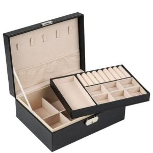 Compact Double Layer Jewelry Storage Organizer