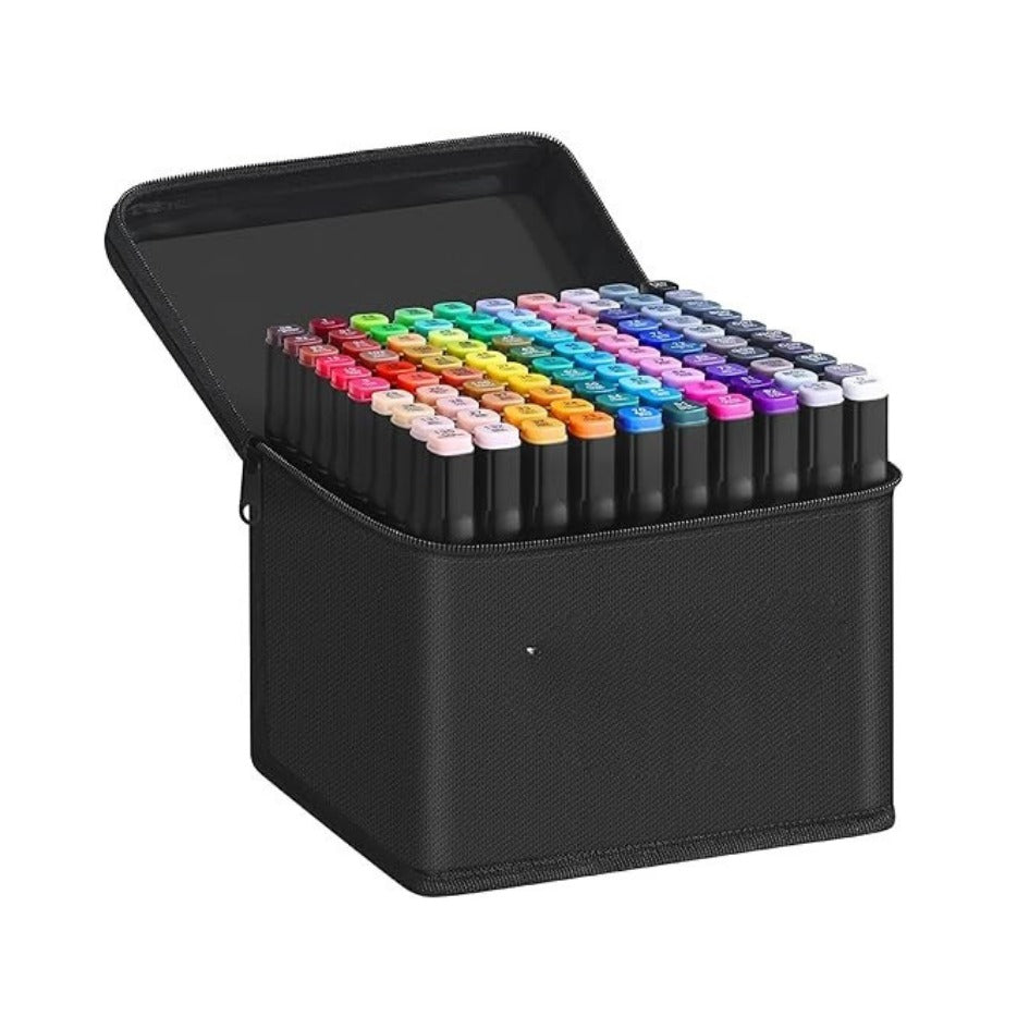 coloured dual marker and highlighter pen set (100 pcs)