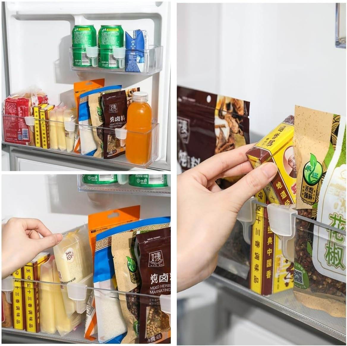 adjustable refrigerator space dividers (4 pcs)