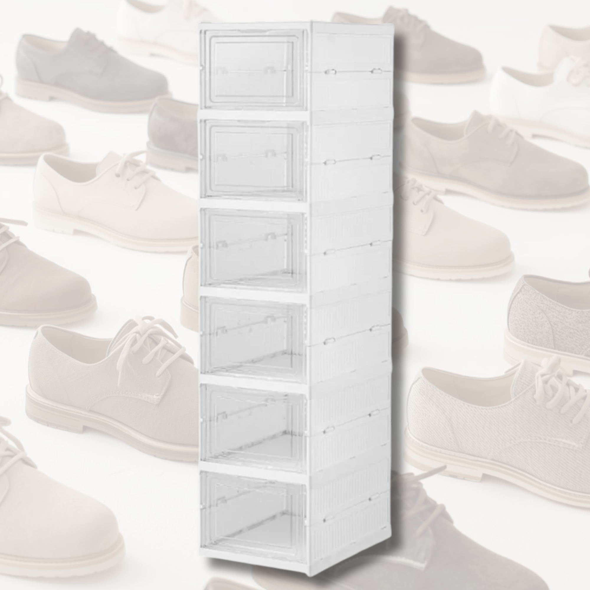 grid space shoe storage box (6 tier)