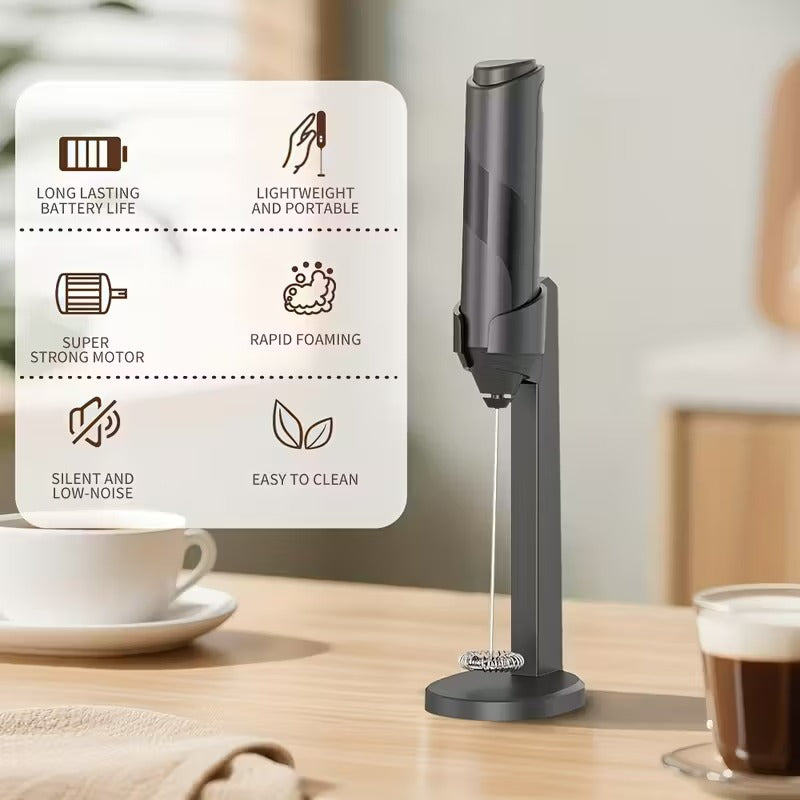powerful milk frother with stand (battery operated) powerful milk frother with stand (battery operated)