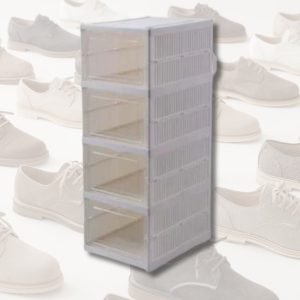 grid space shoe storage box (4 tier)