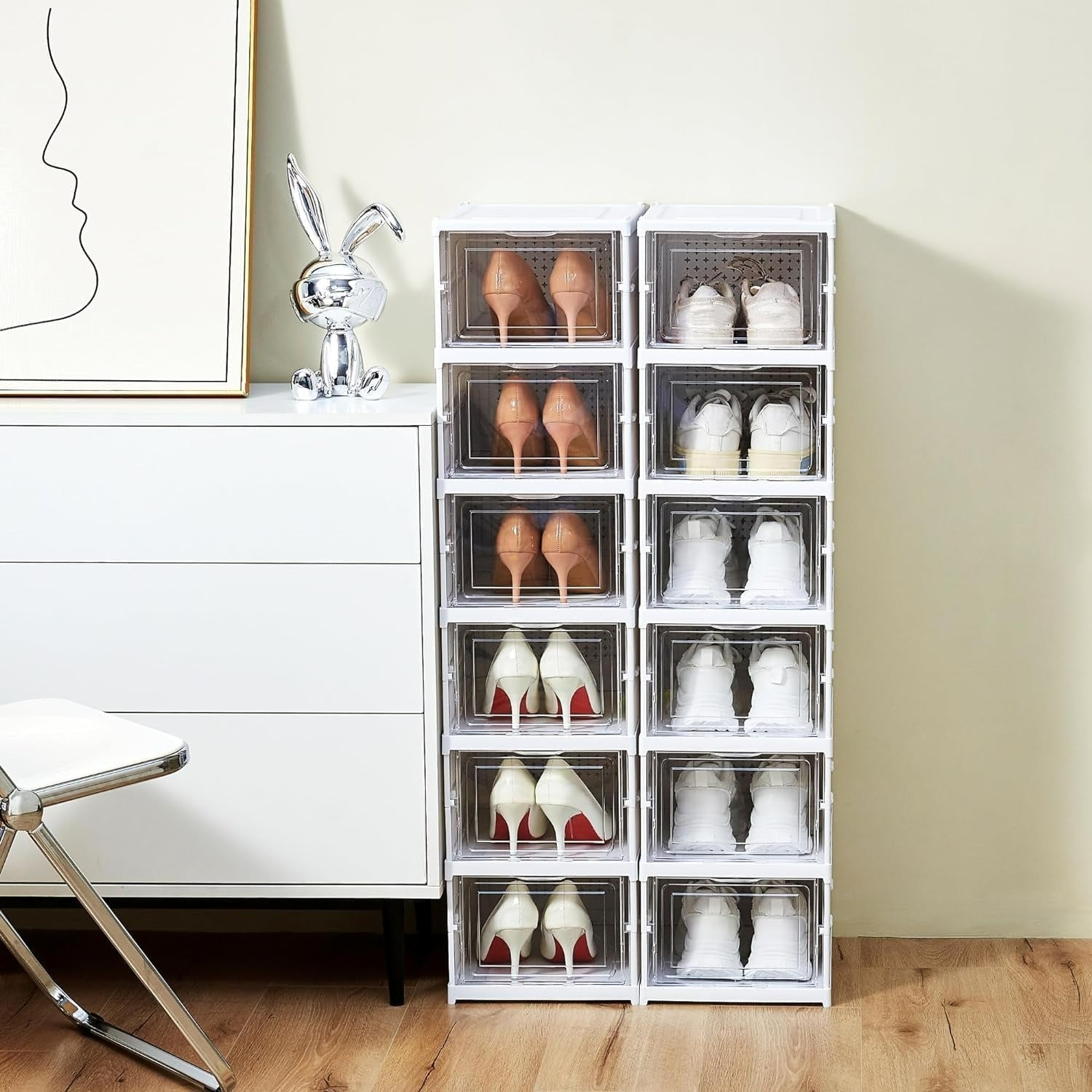 grid space shoe storage box (6 tier)