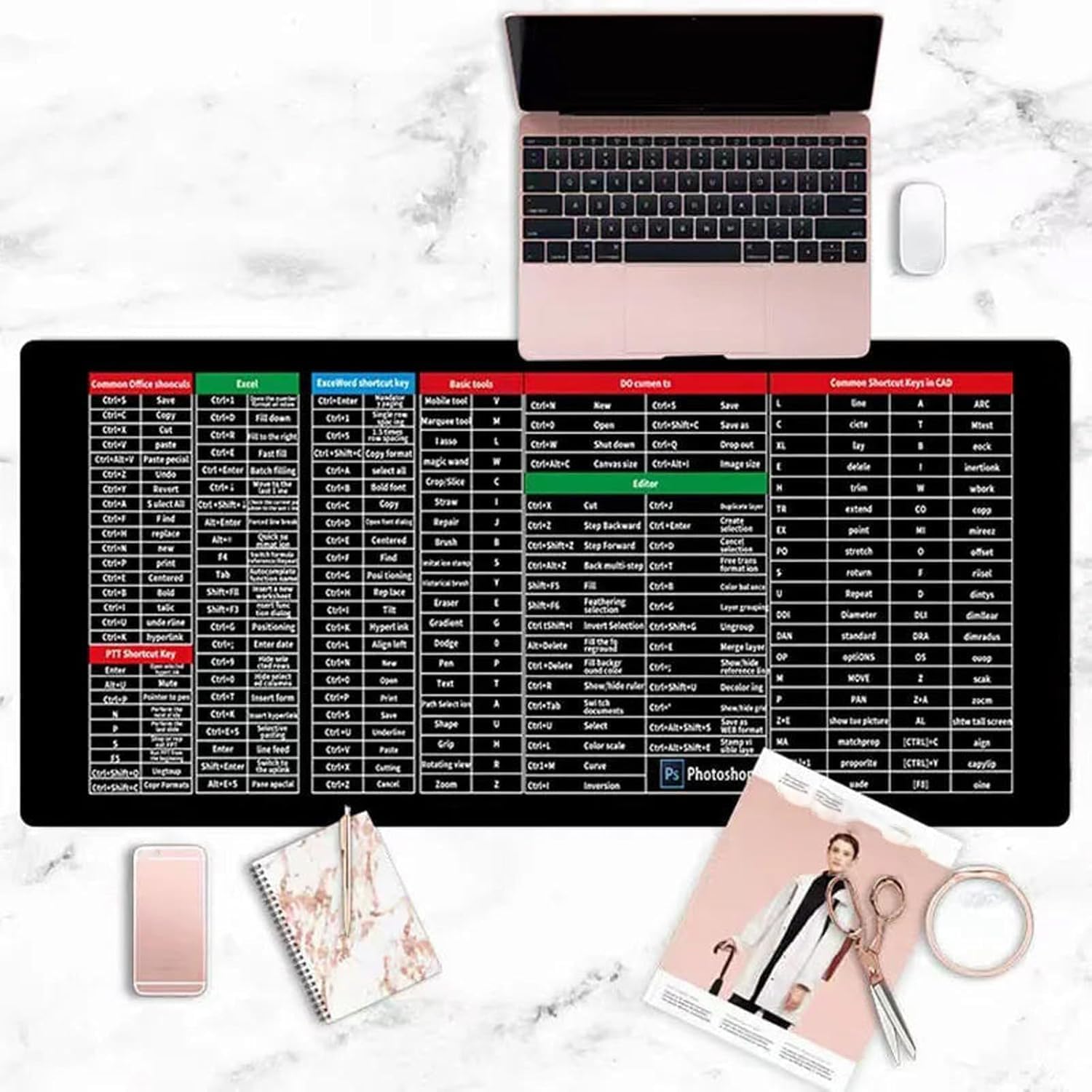 Large Professional Keyboard Shortcut Reference Mouse Pad - Image 8