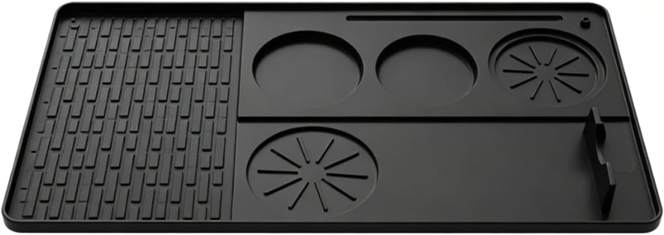Silicone Coffee Machine Mat Set (2 pcs)(Black) - Image 2