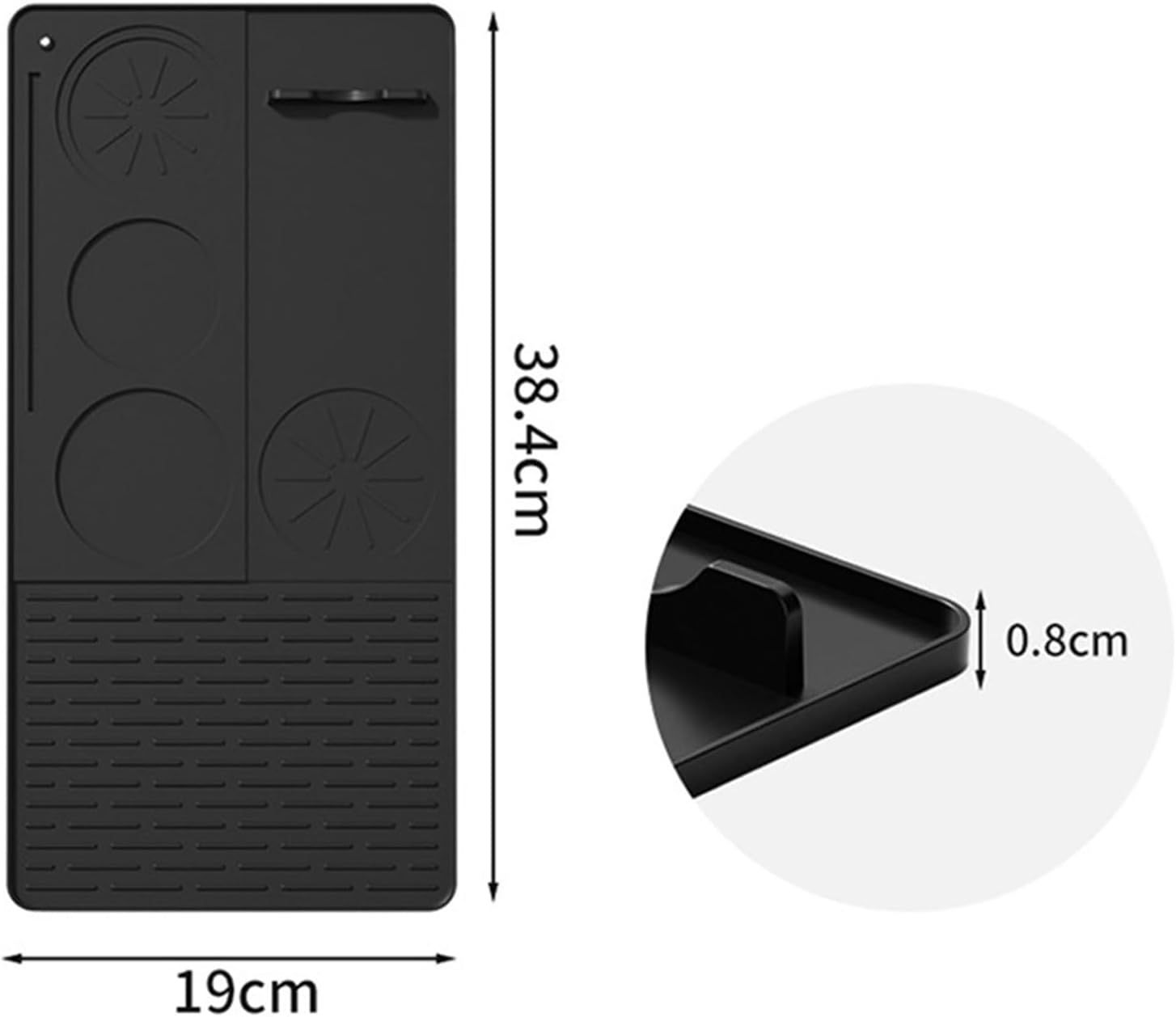 Silicone Coffee Machine Mat Set (2 pcs)(Black) - Image 4